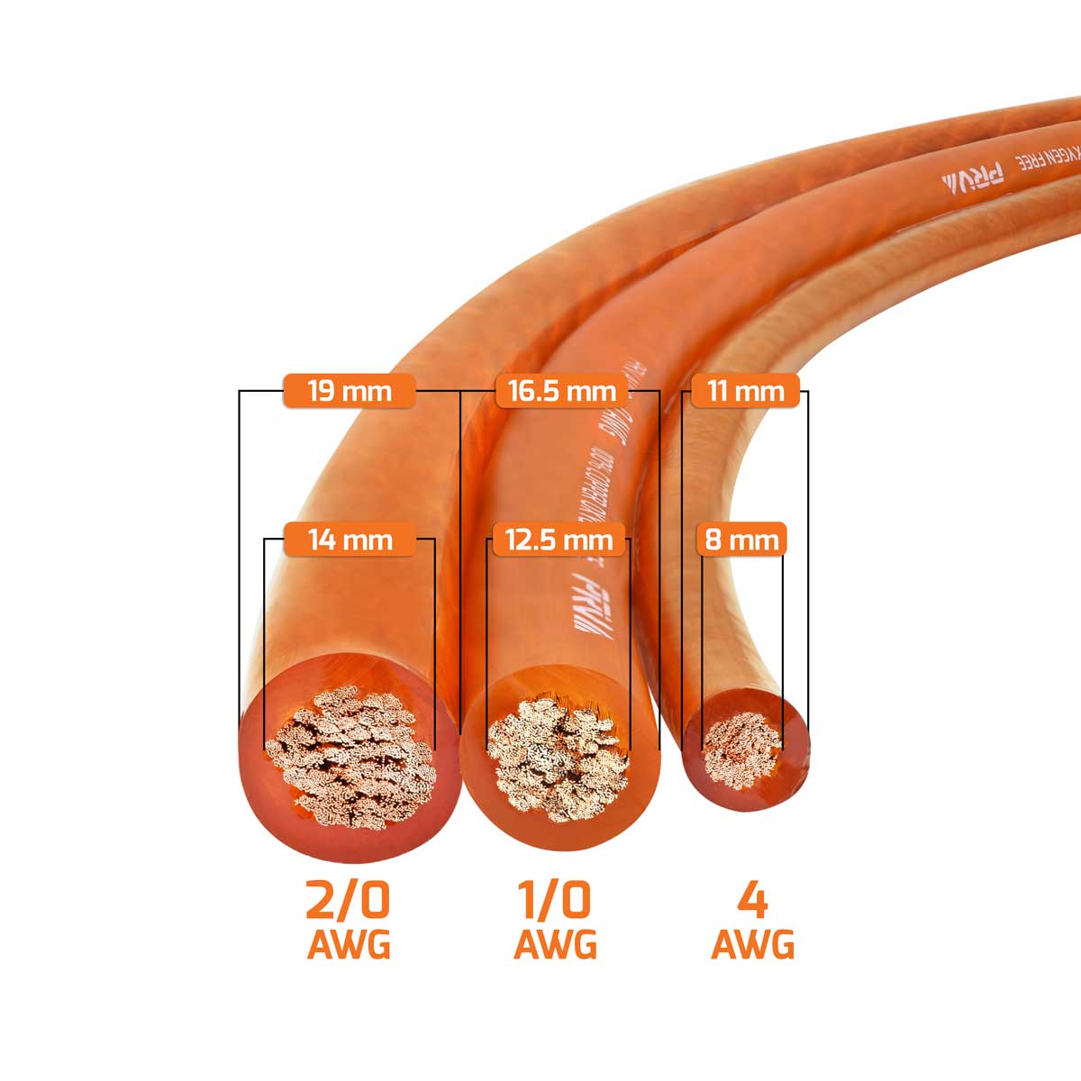 PRO AUDIO OFC POWER WIRE SPOOL 4G 50 FT ORANGE