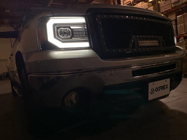 AlphaRex 07-13 GMC Sierra LUXX-Series LED Projector Headlights Jet Black