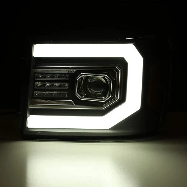 AlphaRex 07-13 GMC Sierra LUXX-Series LED Projector Headlights Jet Black