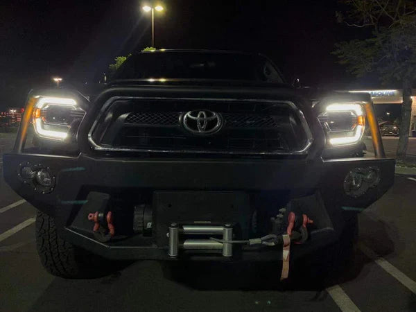 AlphaRex 12-15 Toyota Tacoma PRO-Series Halogen Projector Headlights Black