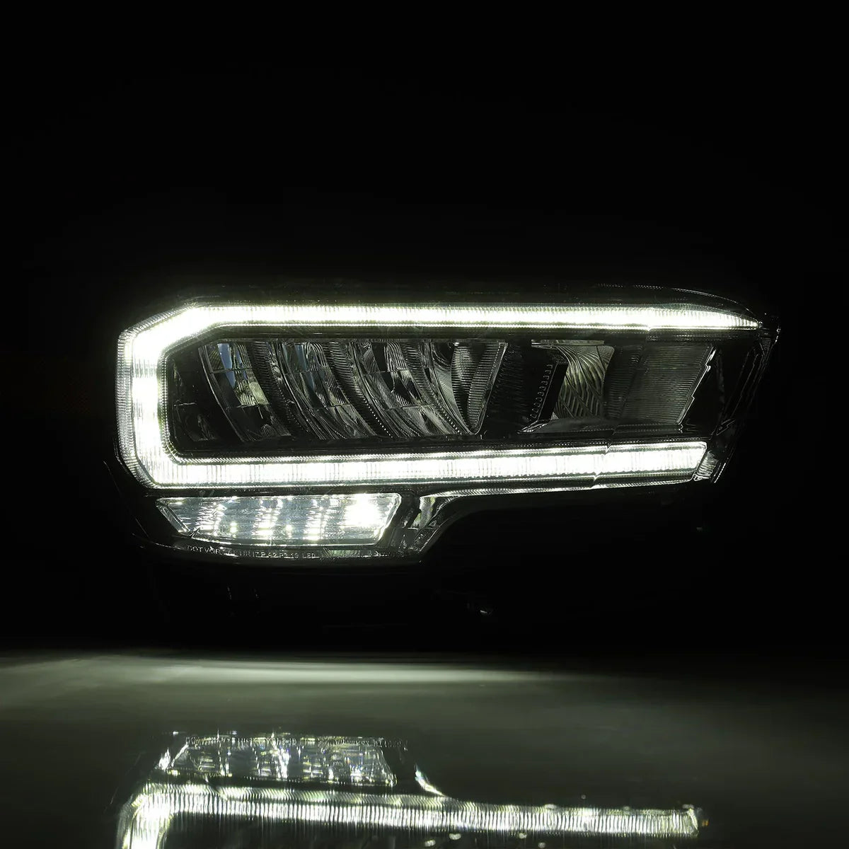 AlphaRex 16-23 Toyota Tacoma LUXX-Series LED Crystal Headlights Alpha-Black
