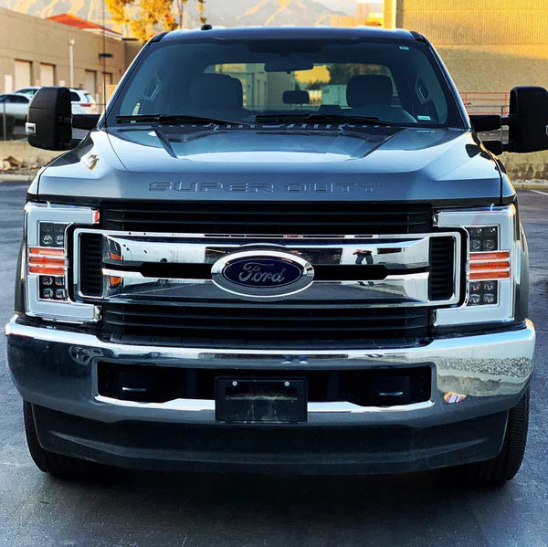 AlphaRex 17-19 Ford Super Duty NOVA-Series LED Projector Headlights Jet Black
