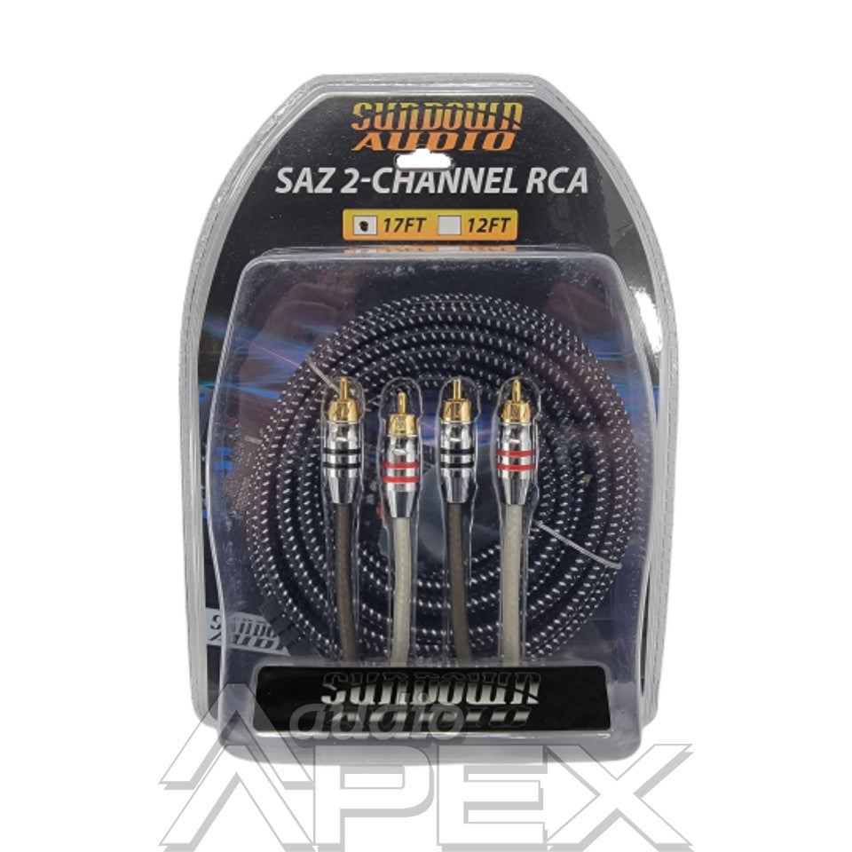 Sundown Audio 17 ft. 2 Channel High Quality RCA Interconnect Cables (SAZ Series)
