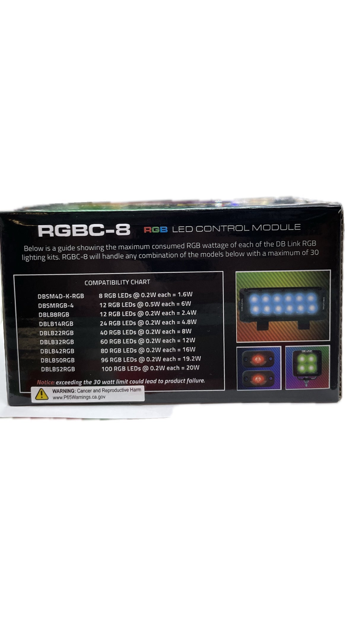 db drive RGBC-8, Eight Output Bluetooth RGB Controller. Made to work with all drive drive towers and Rocklights.