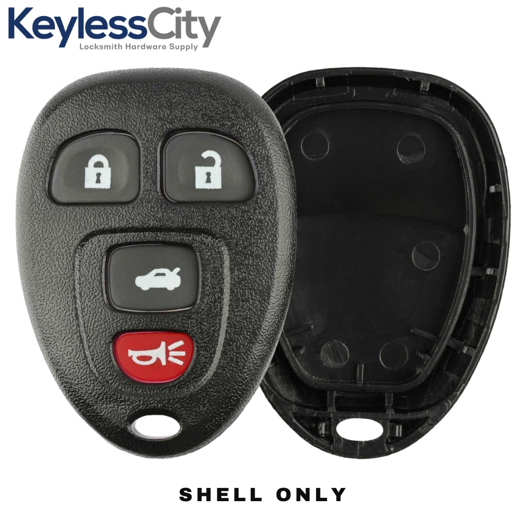 2004-2013 GM 4-Button Keyless Entry Remote SHELL For KOBGT04A - Black (AFTERMARKET)