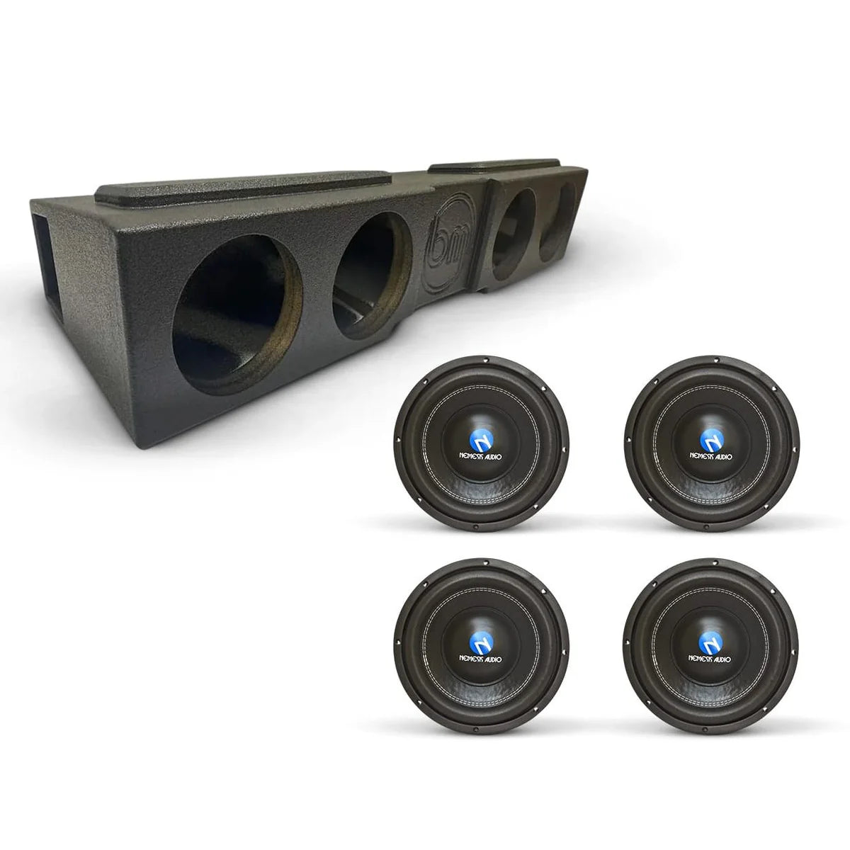 (4) Nemesis Audio NA-8E v2 500W RMS & Chevy Crew Cab 07-18 Quad 8