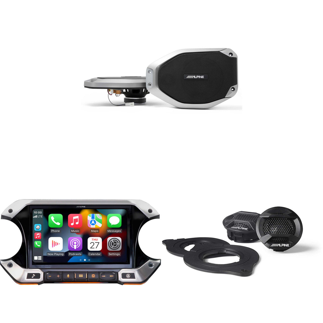 I509-WRA-JL 9-inch Weather-Resistant Digital Media Receiver with Hi-Res Audio w/ SPV-10TW-WRA & SPV-65-JLT Bundle for 18 - Up Wrangler