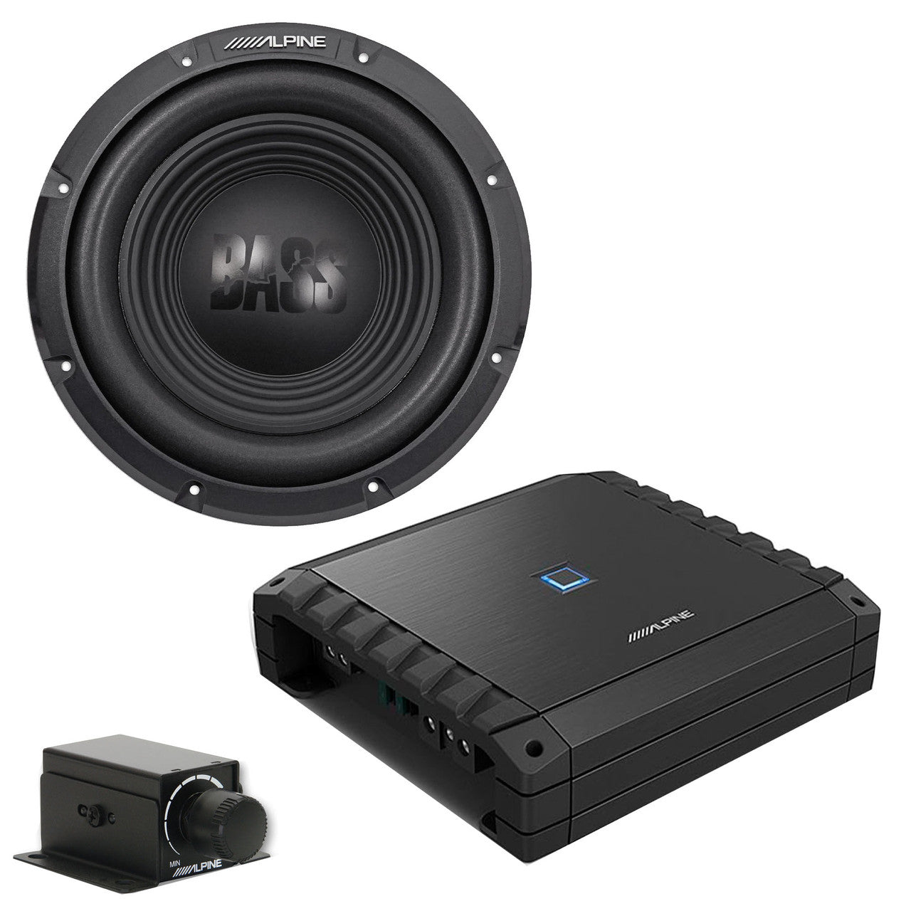 Alpine S2-A60M S-Series Class-D Amp & W12S4 12-Inch Bass Subwoofer w/ RUX bundle