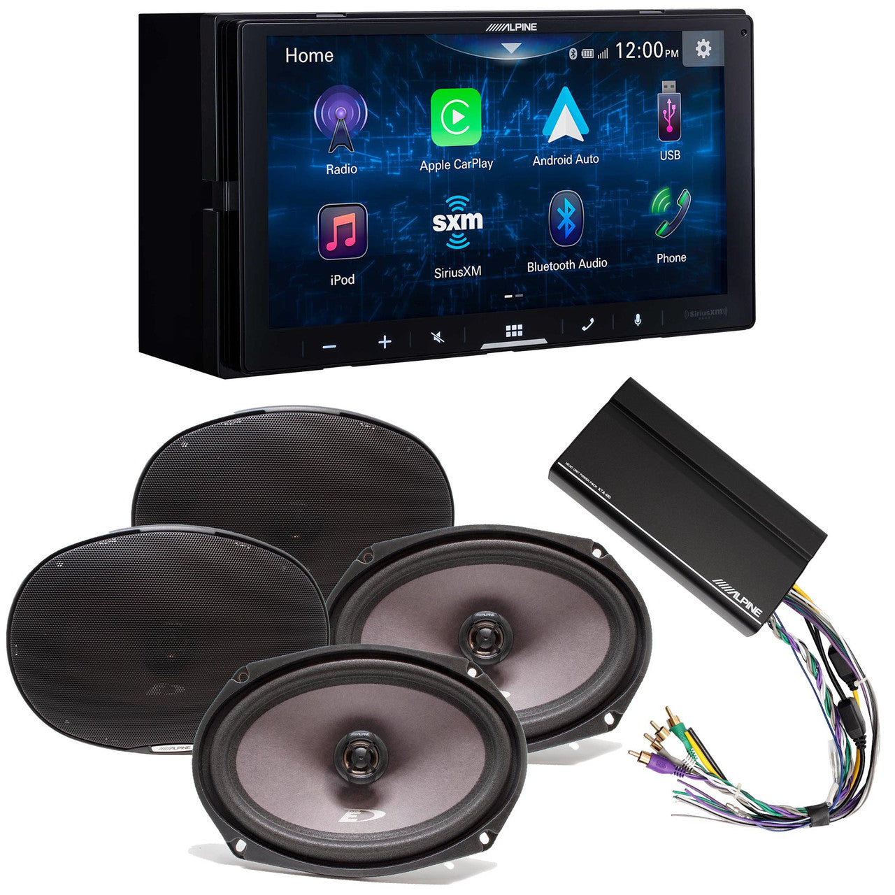 Alpine iLX-W670 Digital Multimedia Receiver & 2 Pairs Alpine SXE-6926S 6x9 Coax Speakers w/ Power Pack
