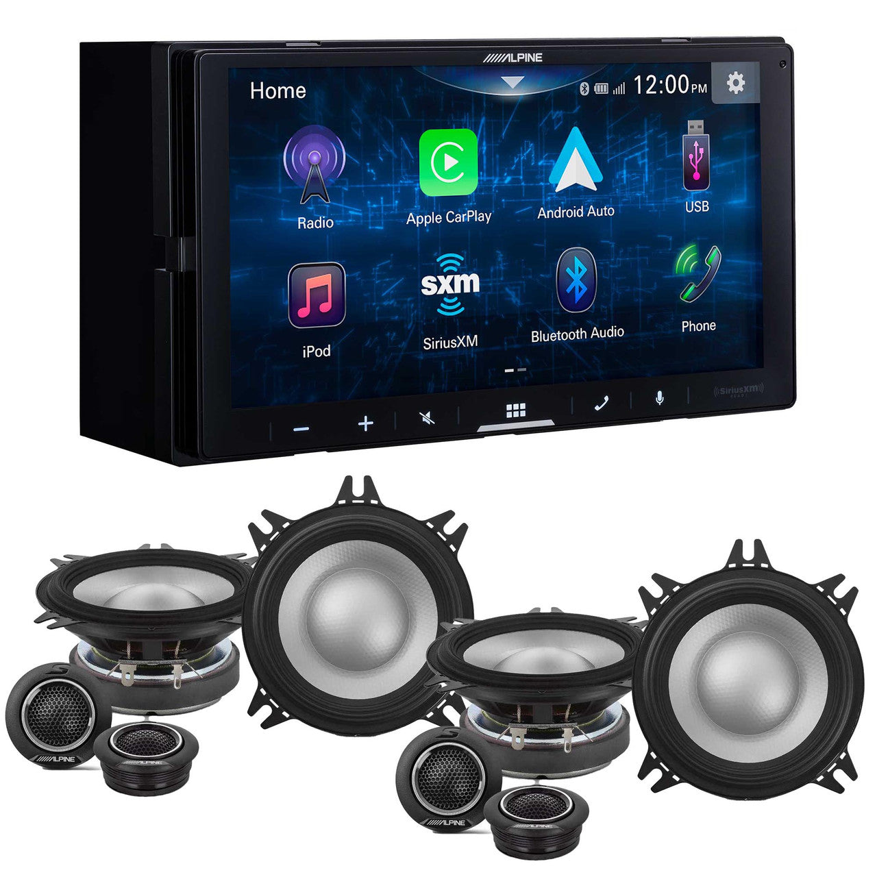 Alpine iLX-W670 Digital Multimedia Receiver & 2 Pairs Alpine S2-S40C Type S 4