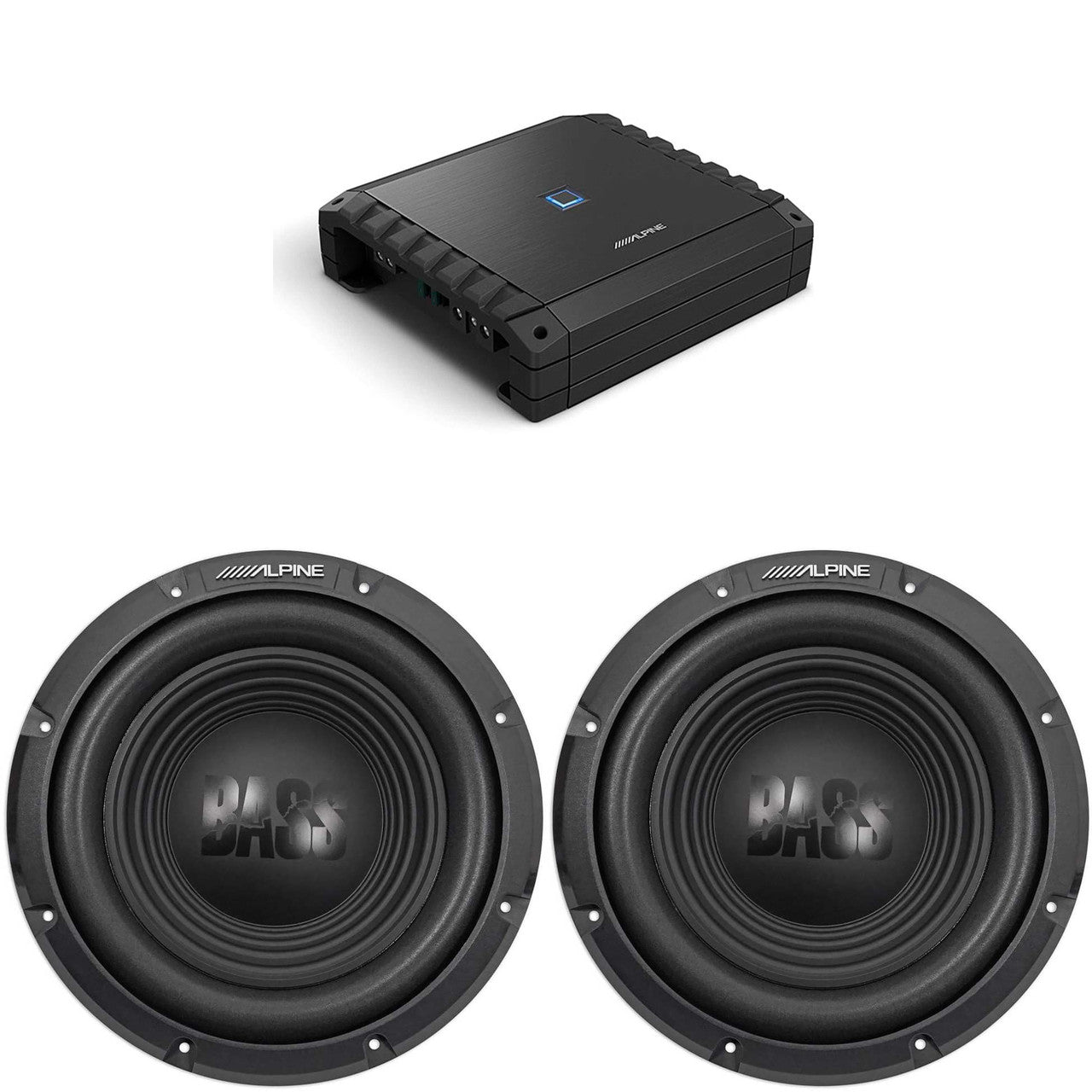 Alpine S2-A60M S-Series Class-D Mono Subwoofer Amp & (2) W12S4 12-Inch Bass Subwoofer Bundle