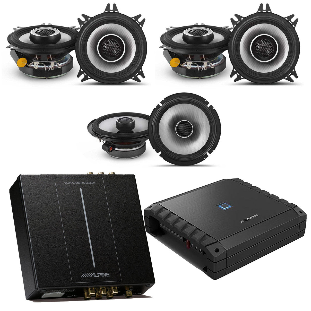 Alpine Bronco PXE-C60-60 Optim6 6-Ch Processor w/ S2-A36F Amp (2) S2-S40 - Next-Generation S-Series 4