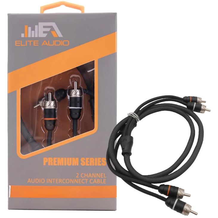 Elite Audio 20ft RCA Cable – Premium 2-Channel Twisted Pair | Oxygen-Free Copper | Male to Male | Noise Reduction
