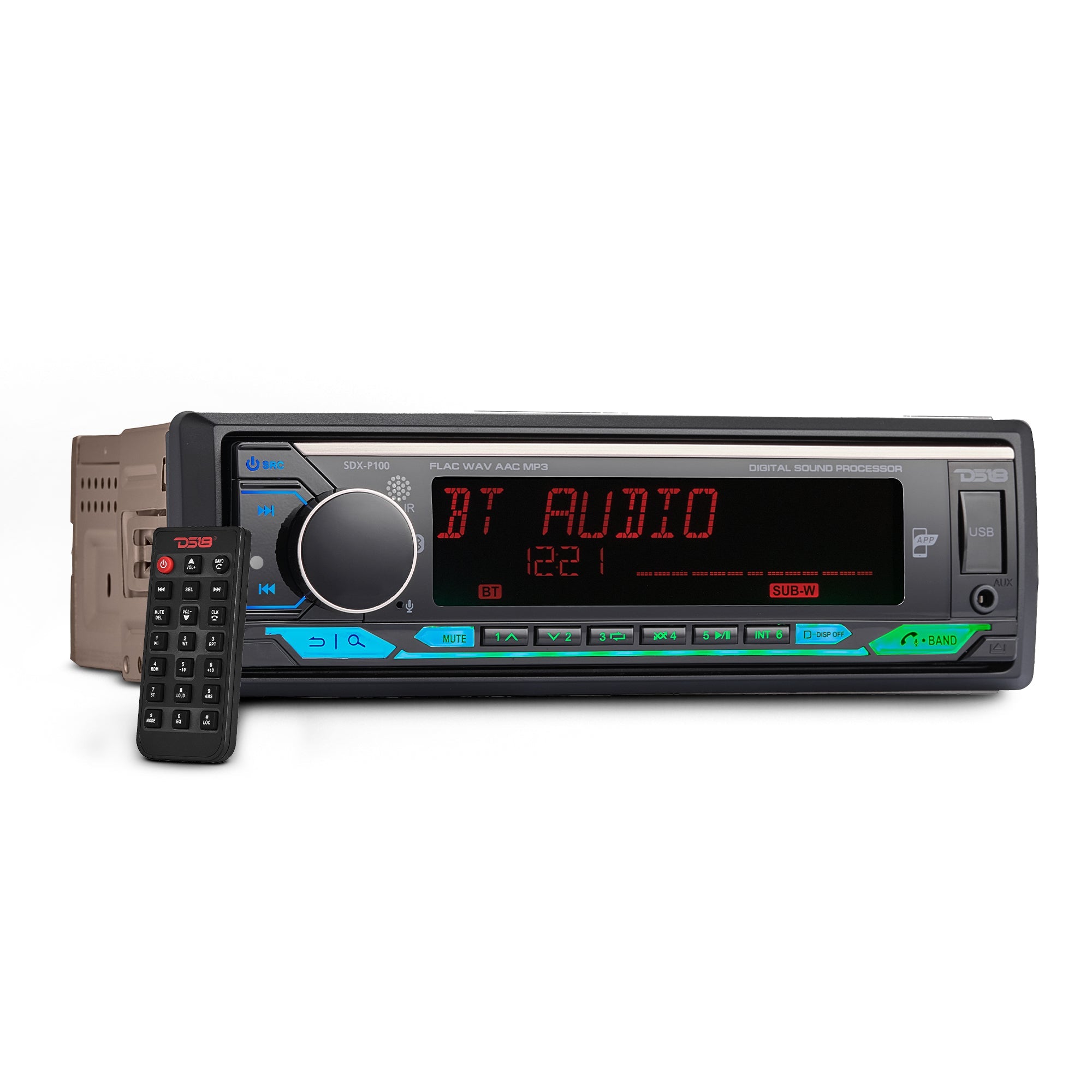 Digital Media Receiver | Single Din | DSP | APP | Bluetooth Audio and Calling Head Unit | Aux Input | USB | Mechless | AM/FM Radio Receiver | 3V + 3.5V Subwoofer