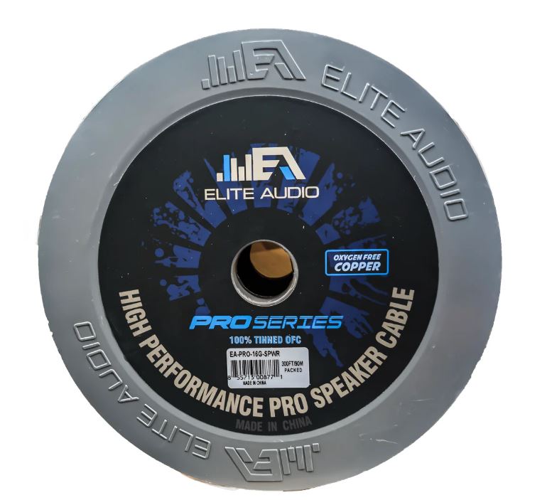 Elite Audio PRO 16G SPWR 300 FT TINNED 100% COPPER Blue/ Black