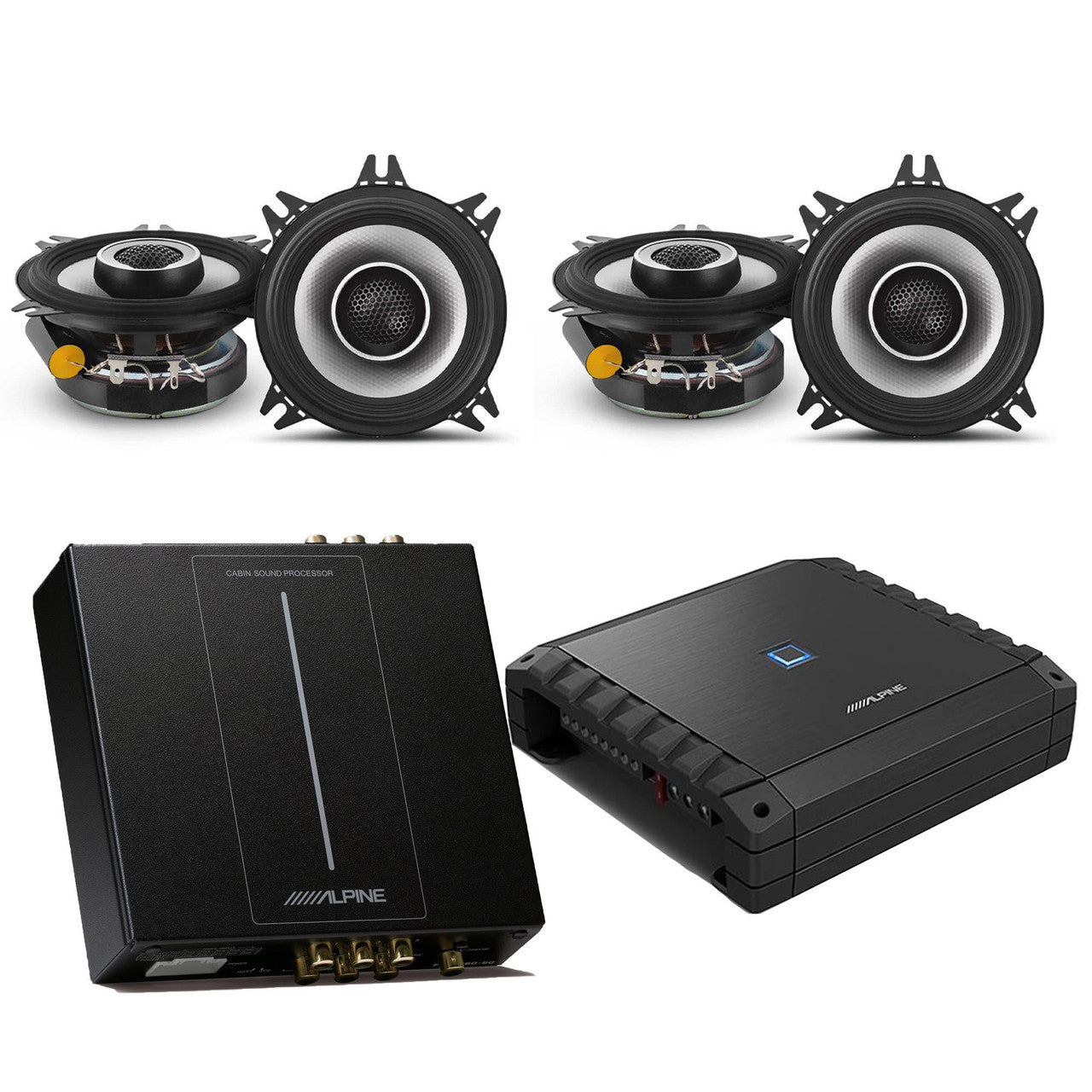 Alpine Bronco PXE-C60-60 Optim6 6-Ch Processor w/ S2-A36F Amp (2) S2-S40 - Next-Generation S-Series 4