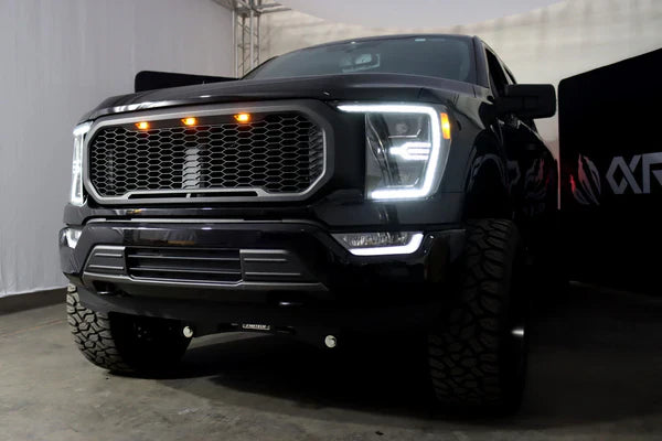 AlphaRex 21-23 Ford F150 / 21-23 Ford F150 Raptor LUXX-Series LED Projector Headlights Alpha-Black