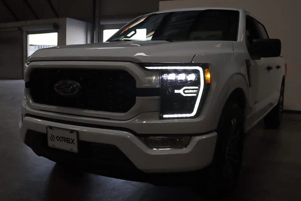 AlphaRex 21-23 Ford F150 / 21-23 Ford F150 Raptor NOVA-Series LED Projector Headlights Alpha-Black