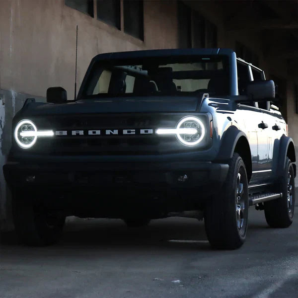 AlphaRex 21-25 Ford Bronco /22-25 Ford Bronco Raptor NOVA-Series LED Projector Headlights Alpha-Black