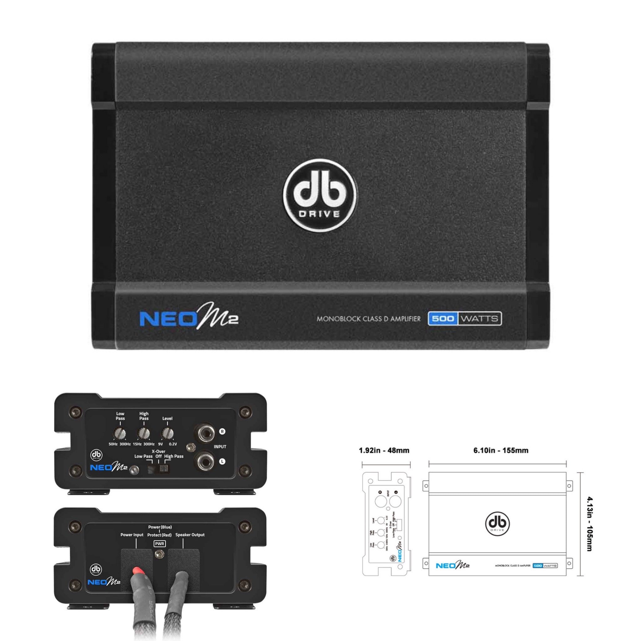 db drive NEO-M2 - 500 watt Rugged Marine 2-Channel Mini Amplifier