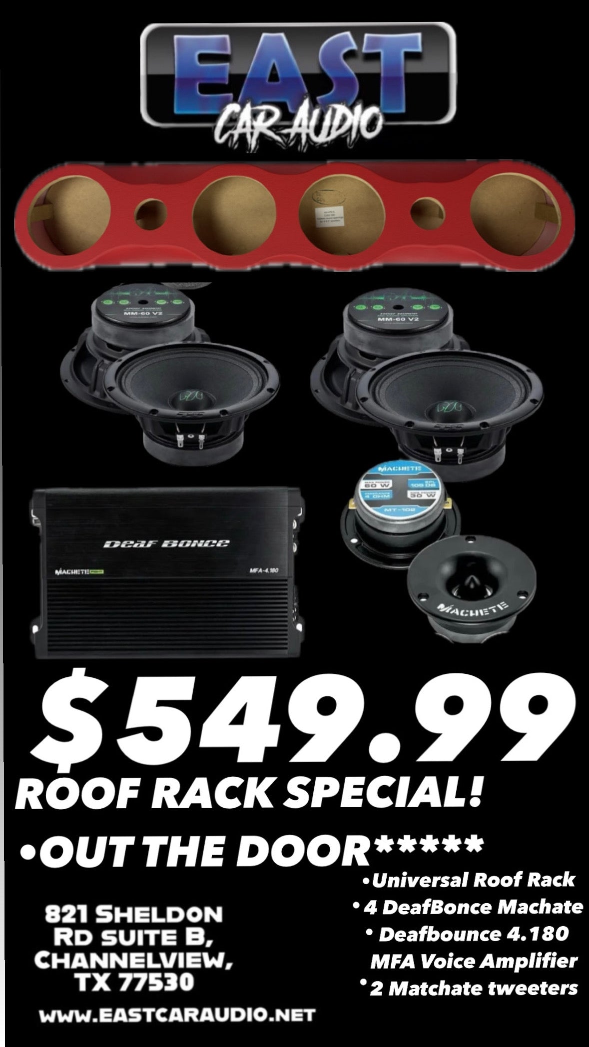 ROOF RACK Combo Red, Blue, Gray, Black, Beige Chevy. GMC, Ford or Ram Single Cab, EXT Cab and Crew Cab Truck