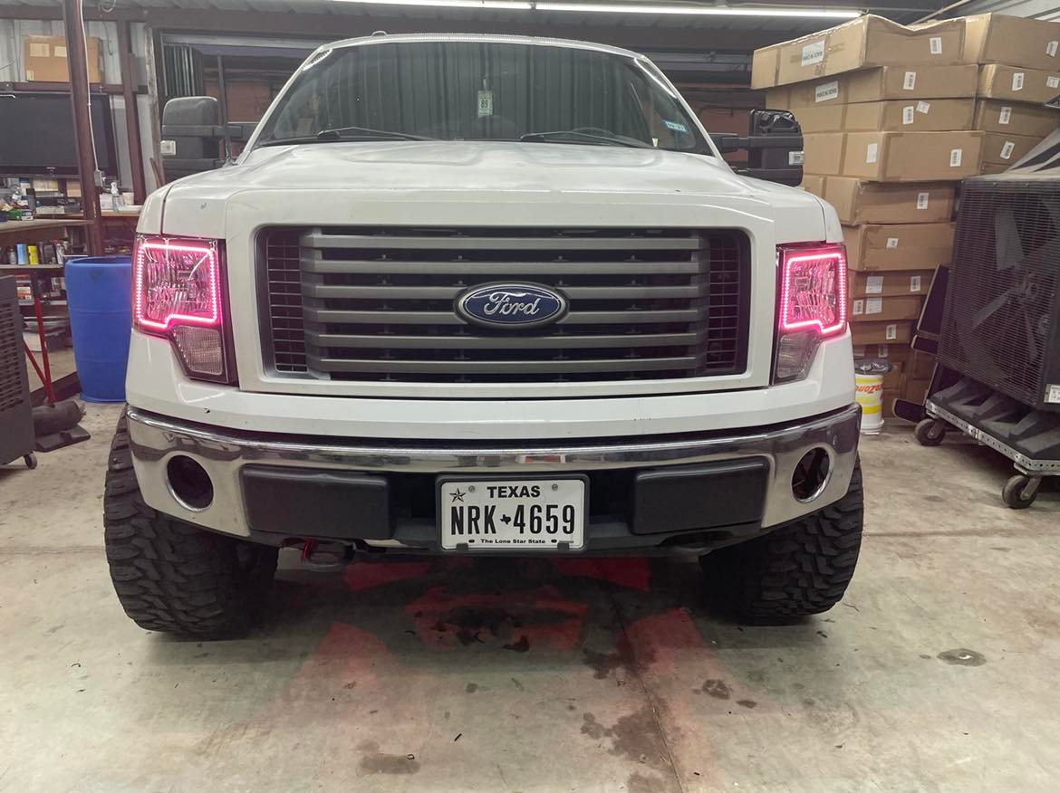 2009-2014 Ford F-150 RGB Color Changing Halo Pre-Built Headlight Assembly.