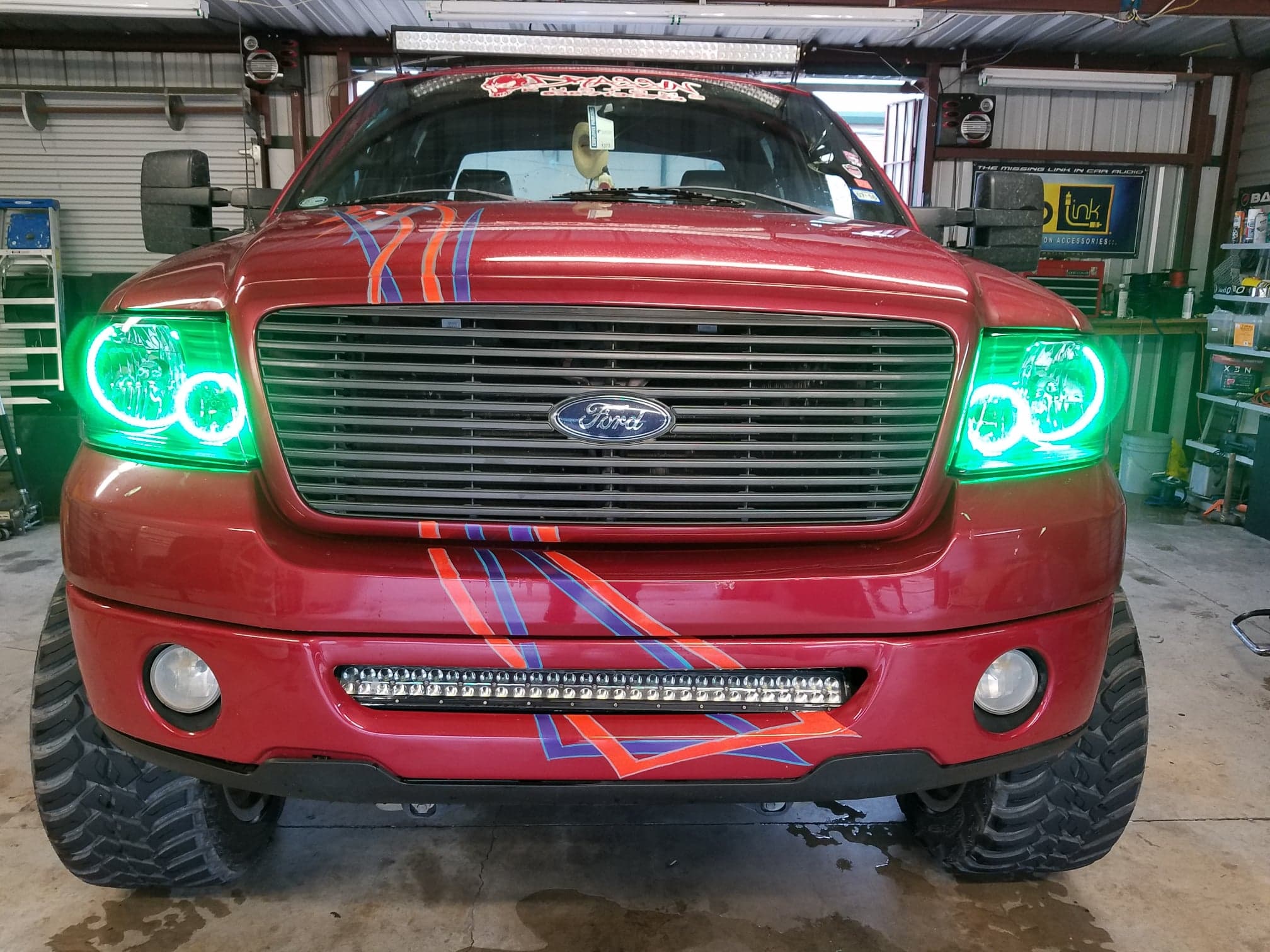 2004 - 2008 Ford F-150 Headlights with RGB Color Changing Halos Pre-Built Headlights Assemby