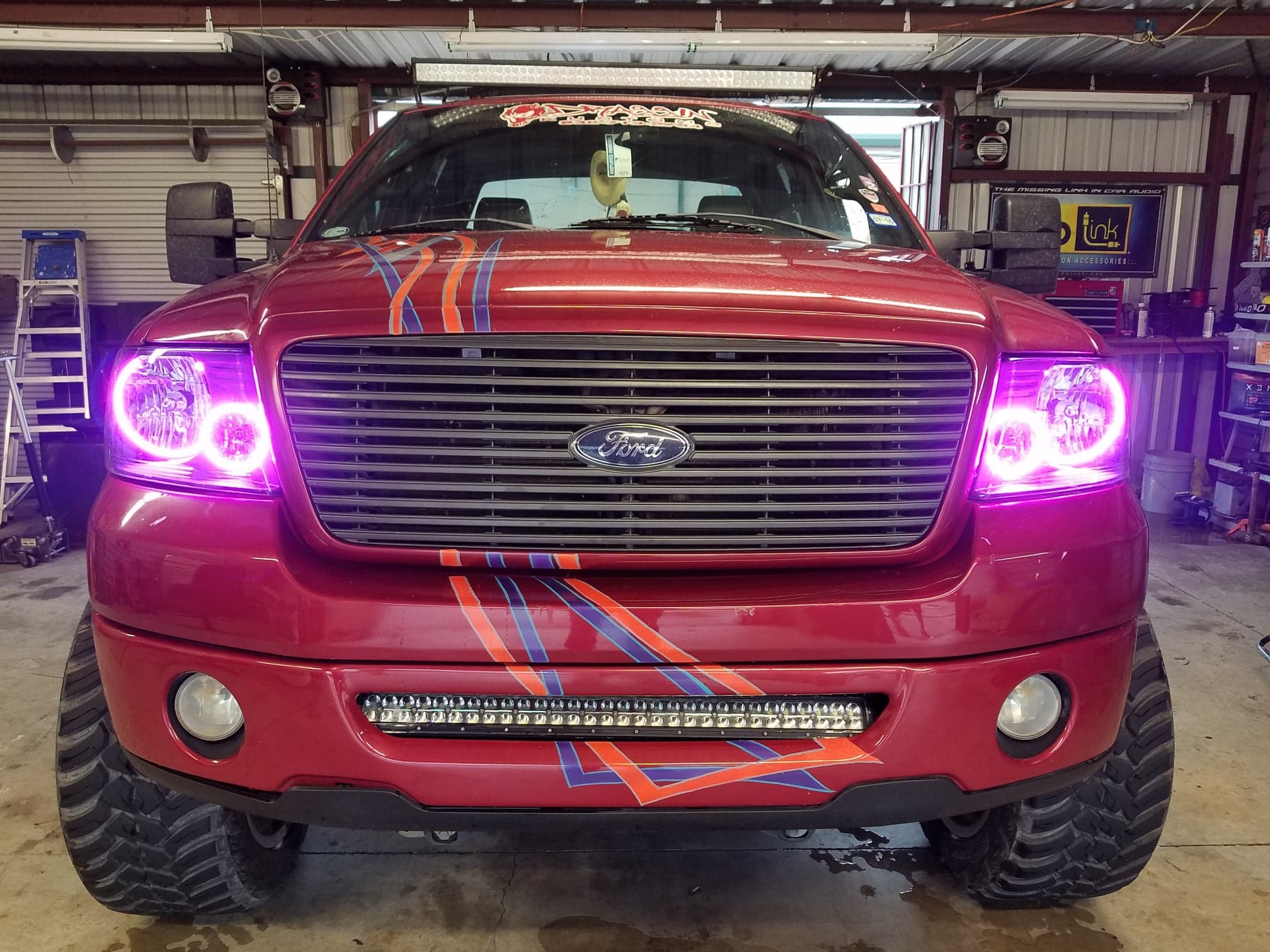 2004 - 2008 Ford F-150 Headlights with RGB Color Changing Halos Pre-Built Headlights Assemby