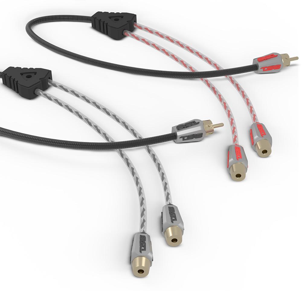 DS18 Level 3 100% OFC RCA Y Connector 2 Female to 1 Male Black + Red Kit