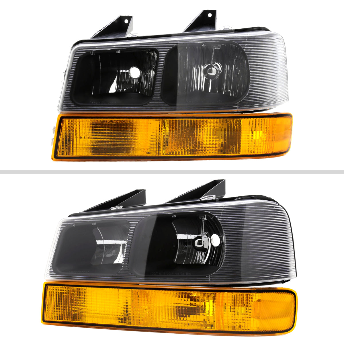 Spec-D 03-23 Express Savana Headlights OEM Style Amber Bumper