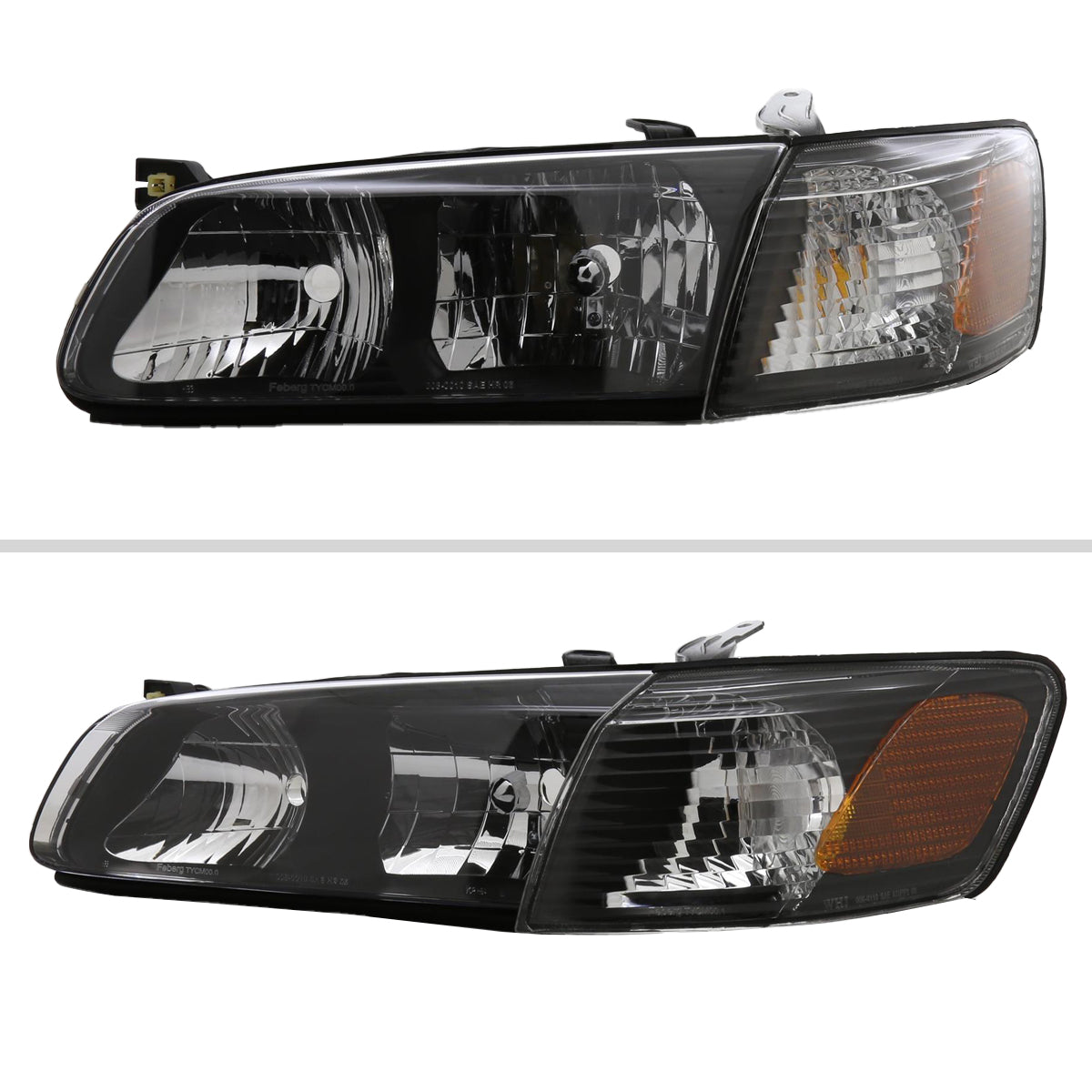 Spec-D 00-01 Camry Headlights OEM Style with Amber Reflectors Black