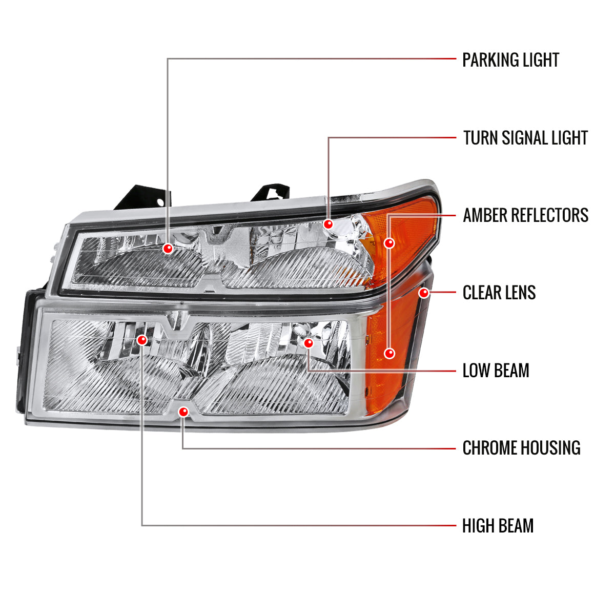 Spec-D 04-12 Chevy Colorado GMC Canyon Tail Lights Chrome/Clear
