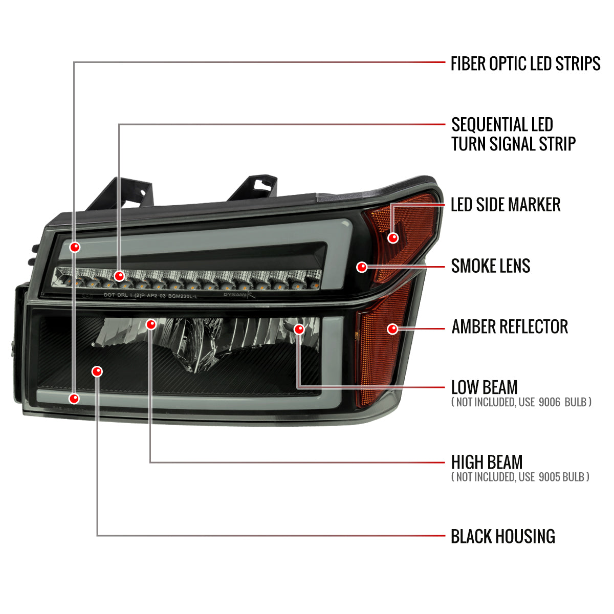 Spec-D 04-12 Chevy Colorado GMC Canyon Tail Lights Smoked G3