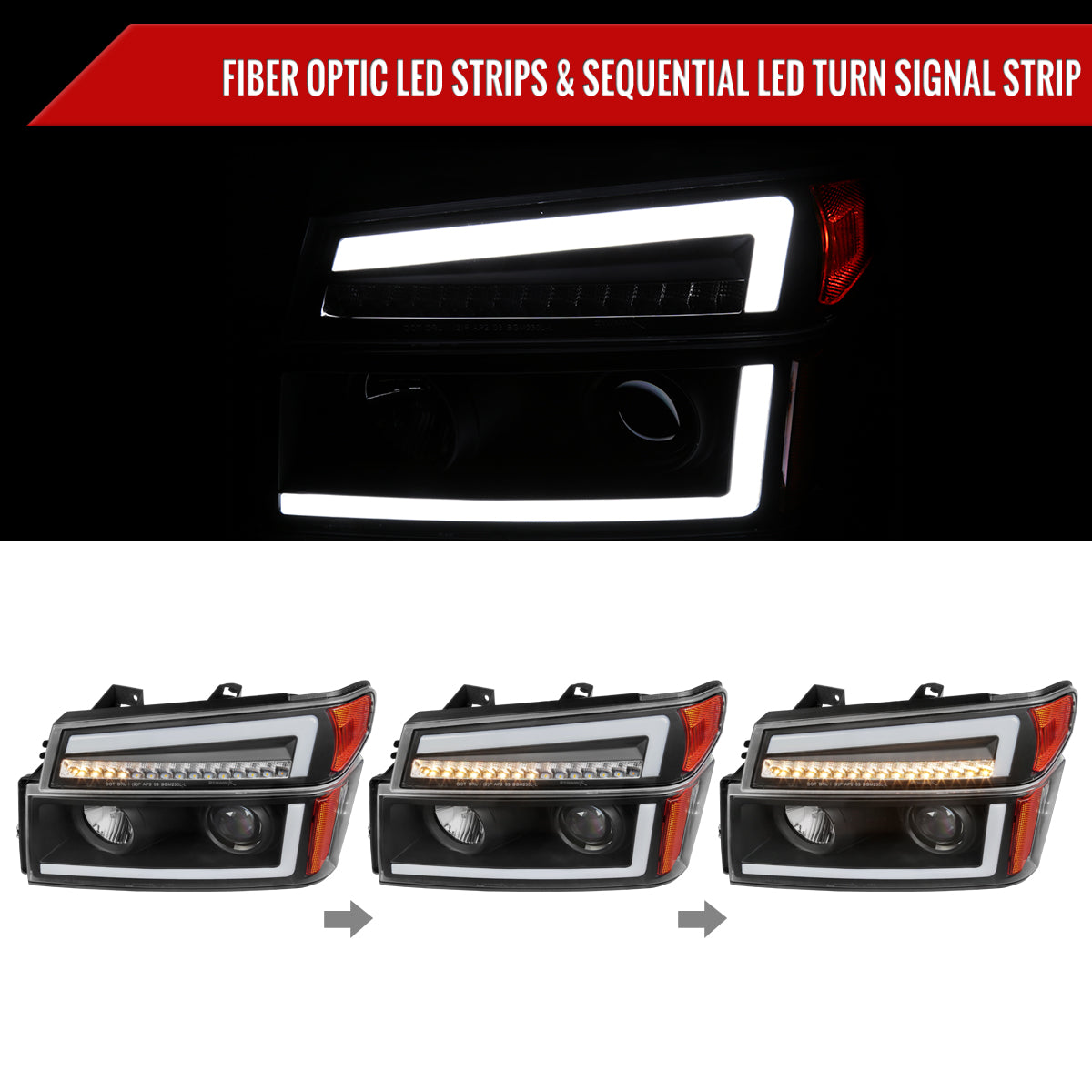 Spec-D 04-12 Colorado/GMC Canyon Sequential Headlights Black