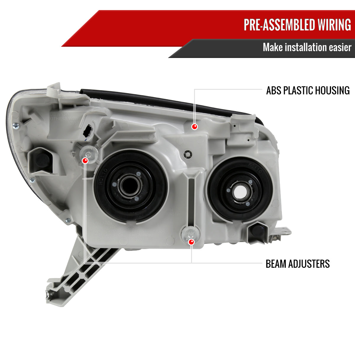 Spec-D 03-05 Toyota 4Runner Headlights Dual Halo Projector Chrome.