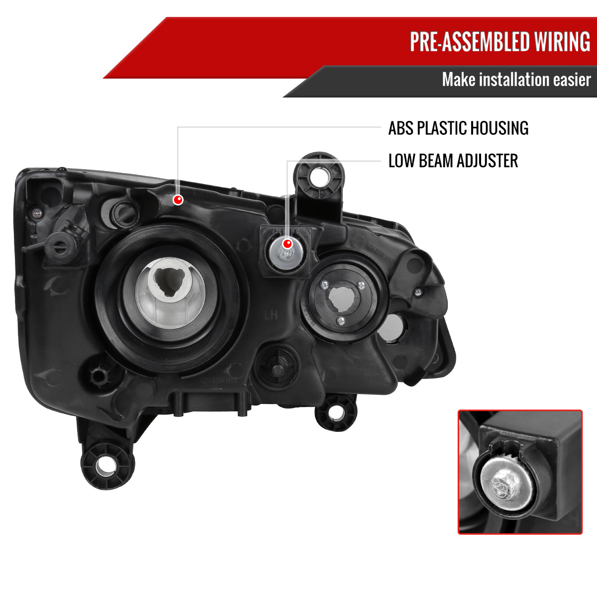 Spec-D 08-18 Grand Caravan Chrysler Town Country Headlights Black