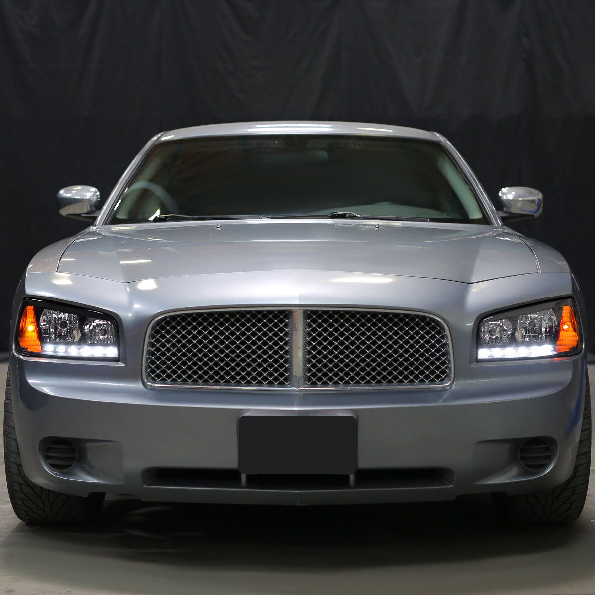 Spec-D 06-10 Dodge Charger 1PC Style Headlights OEM Style Black