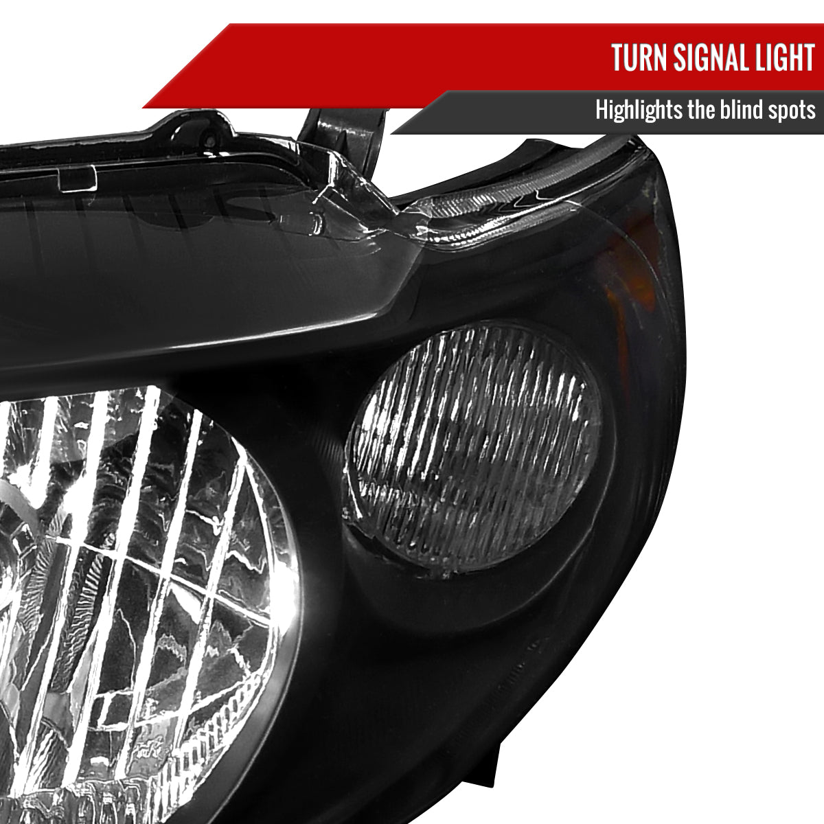 Spec-D 09-10 Corolla Headlights OEM Style Amber Reflectors Black