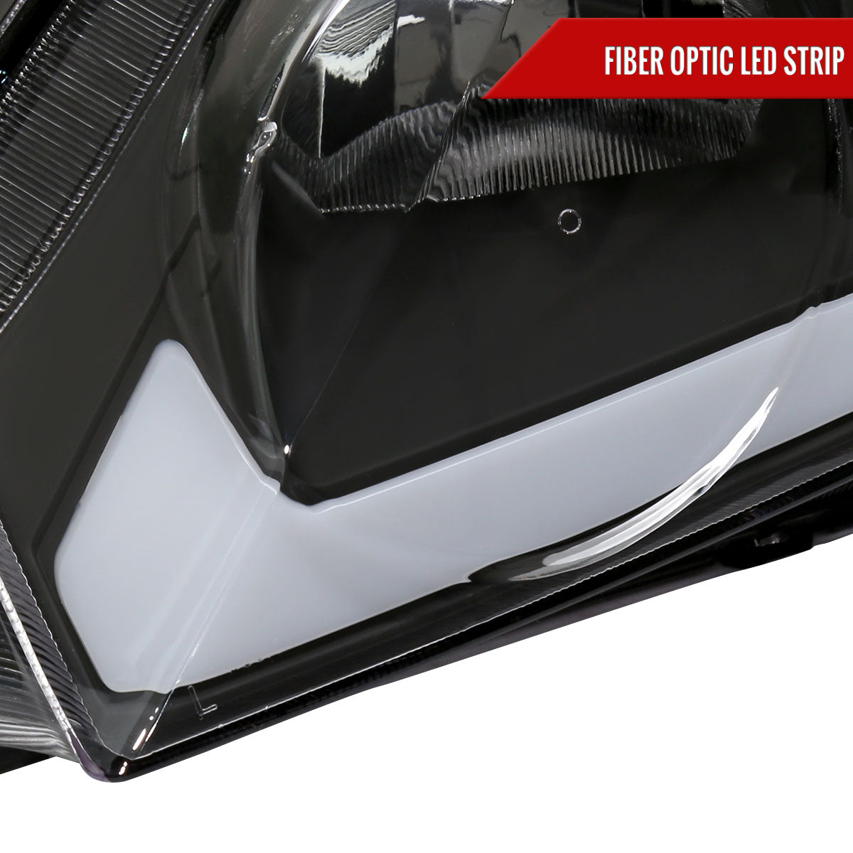 Spec-D 06-11 Honda Civic 4DR Headlights OEM Style LED Strip Black