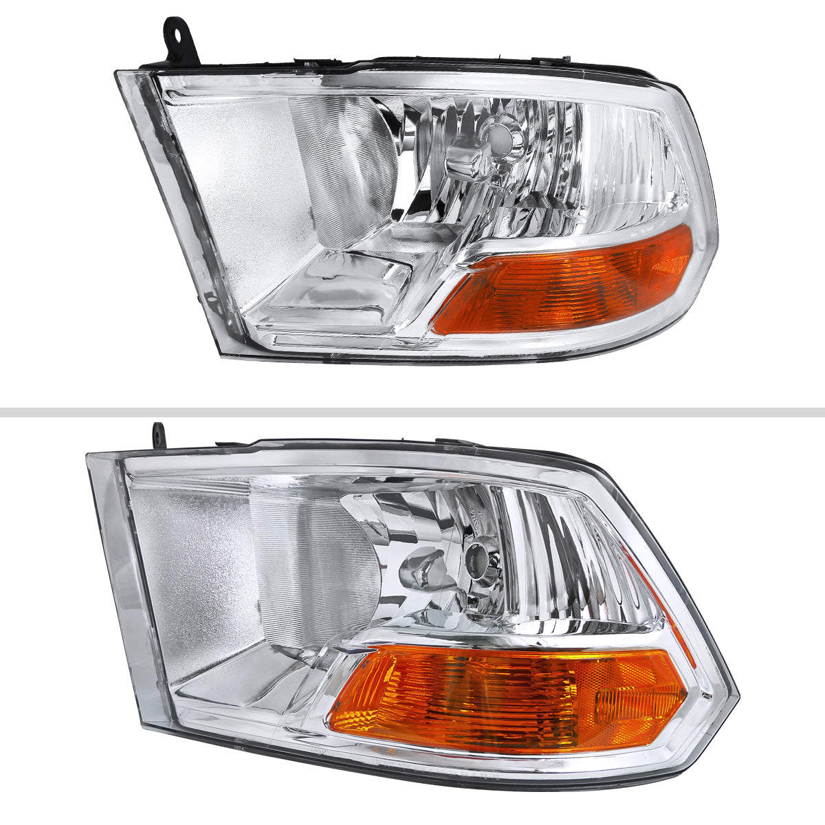 Spec-D 10-18 Dodge Ram/ 19-21 Ram Classic Dual Style Headlights Chrome