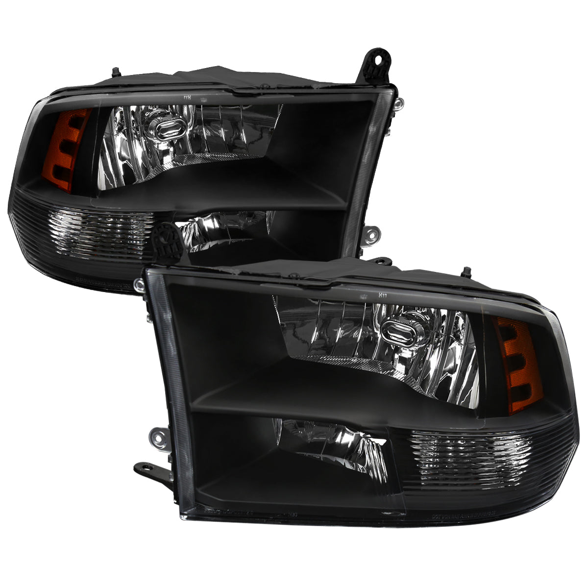 Spec-D 09-18 Ram 1500/2500/3500 Headlights OEM Quad Style Black Clear