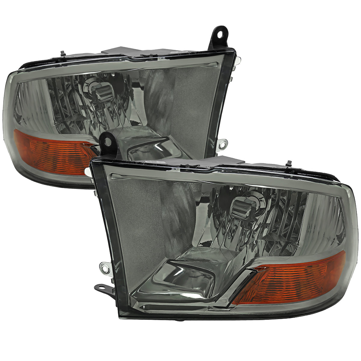 Spec-D 10-18 Ram 1500 2500 3500 Ram Classic Headlights OEM Quad Smoked