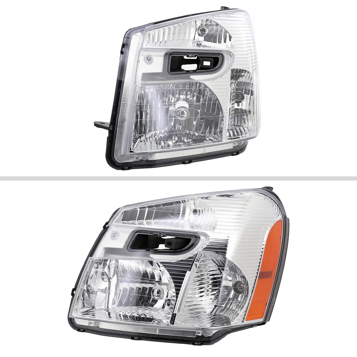 Spec-D 05-09 Chevy Equinox Headlights OEM Style Amber Reflector Chrome