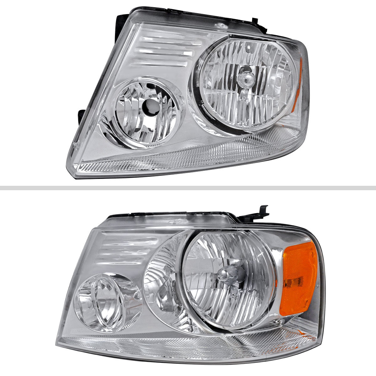 Spec-D 04-08 Ford F-150 Mark LT Headlights Dual Halo Projector Chrome