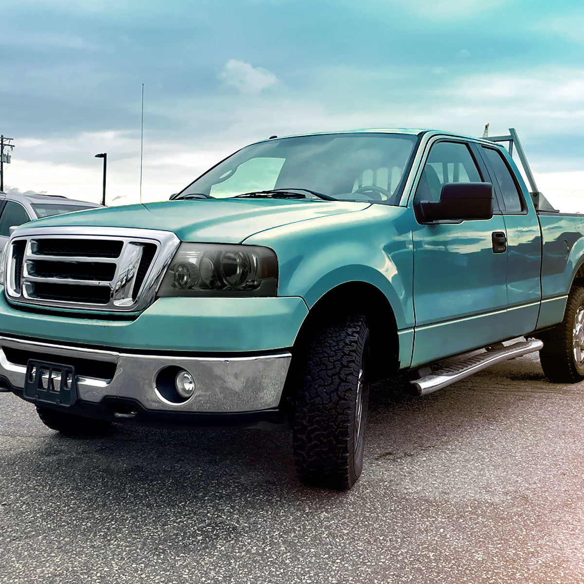 Spec-D 04-08 Ford F-150 Mark LT Headlights LED Bar G3 Chrome/Clear