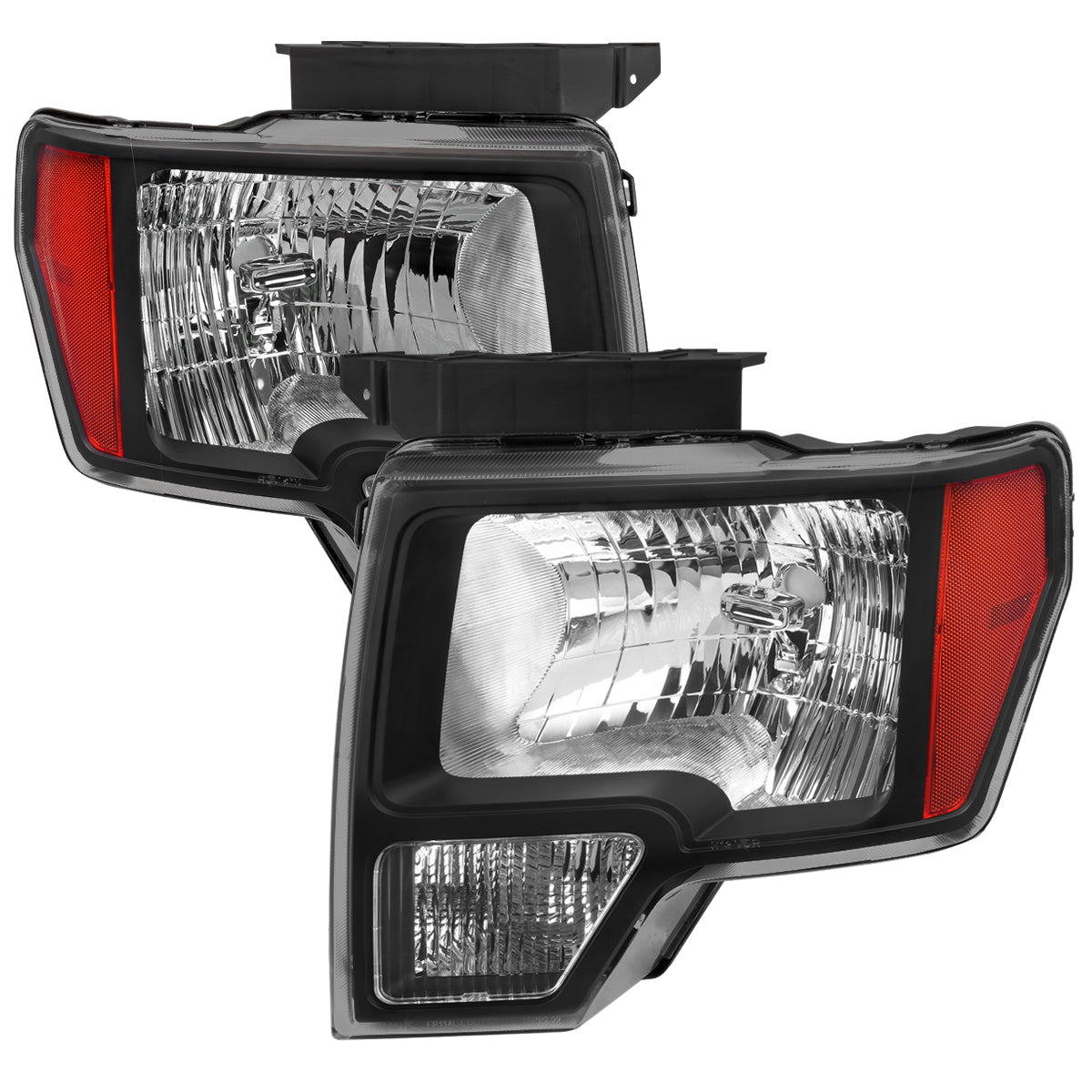 Spec-D 09-14 Ford F-150 Headlights OEM Style Matte Black/Clear