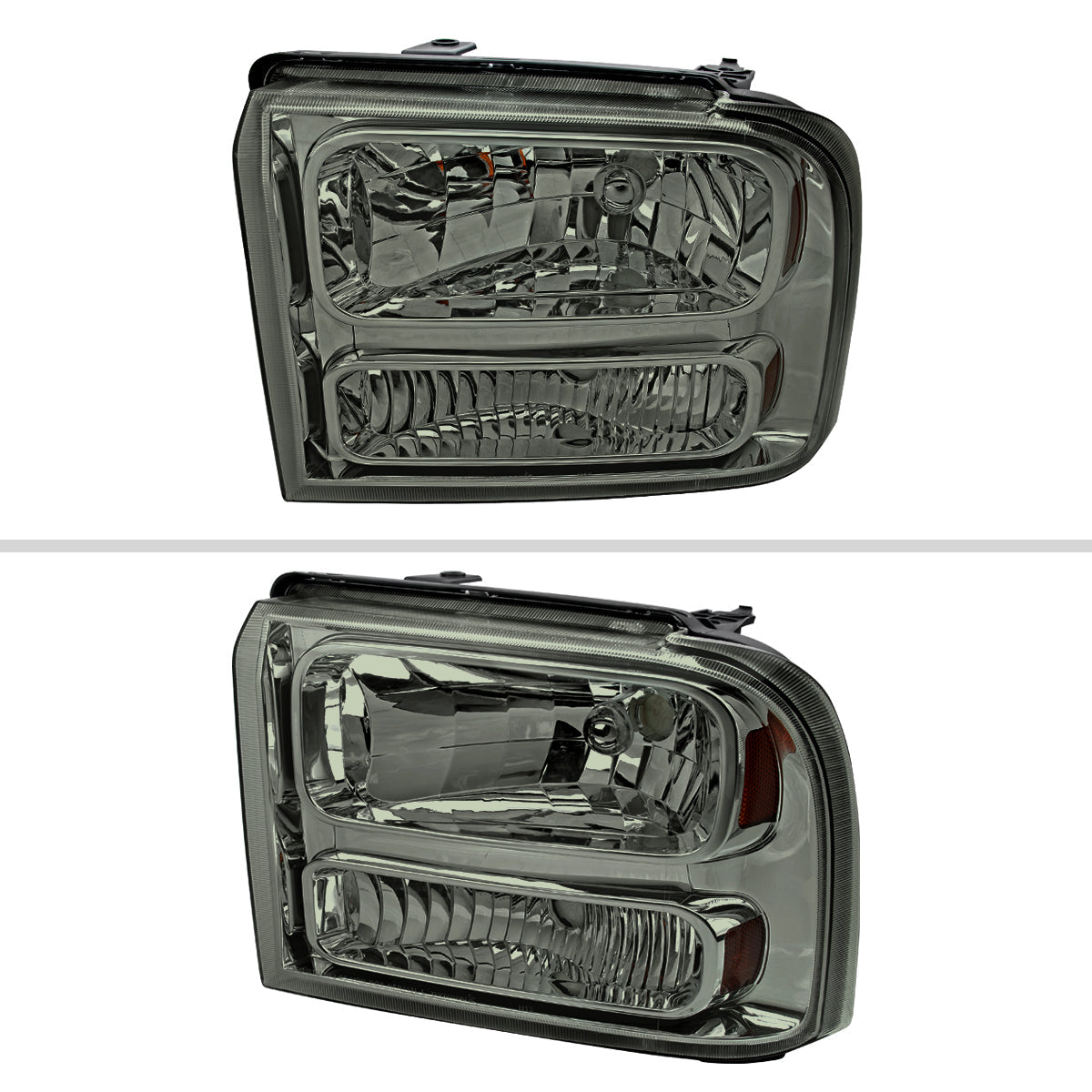 Spec-D 05-07 Ford F-250 Super Duty Headlights Smoked/Amber Reflector