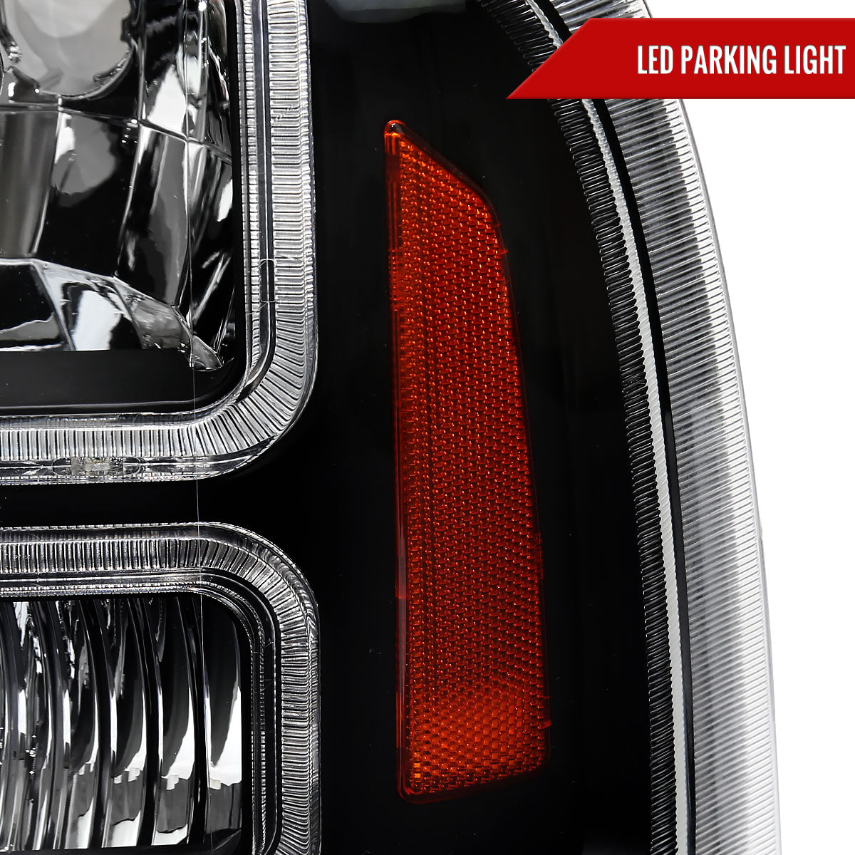 Spec-D 05-07 F250/F350/F450/F550 Super Duty Headlights OEM Style Black