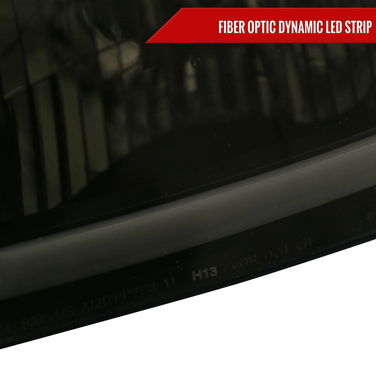 Spec-D 11-16 Ford Super Duty Headlights LED C-Bar Smoked.