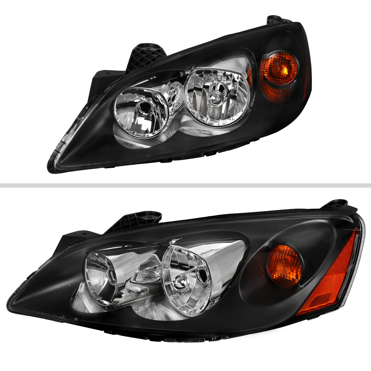 Spec-D 05-10 Pontiac G6 Headlights OEM Style Amber Reflectors Black